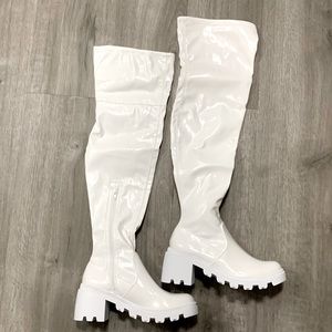 White over the knee boot Brand new